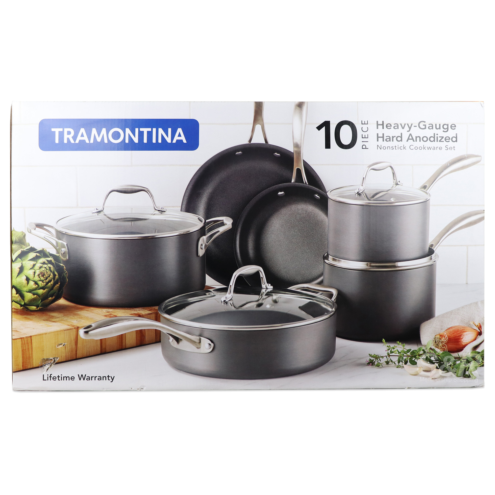 Tramontina Heavy-Gauge Hard Anodized Non Stick Cookware 10pc Set